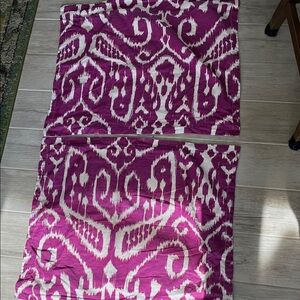 2 Trina Turk Residential  purple Ikat Bohemian pillow shams cotton 22x27